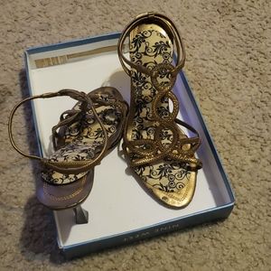 Gold Nine West heels
